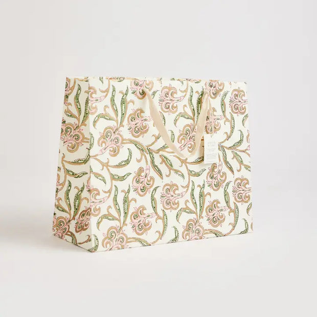 Hand Block Printed Gift Bags (Large) - Iris Glitz Blush