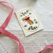 Winter Wishes Petite Foiled Bunny Christmas Card