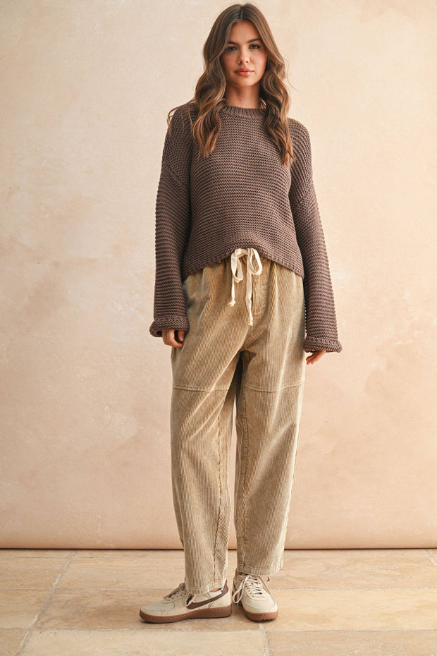 Round Neck Sweater Knitted Top