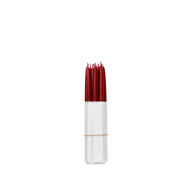 Burgundy Smooth Taper Candles (set of 10)
