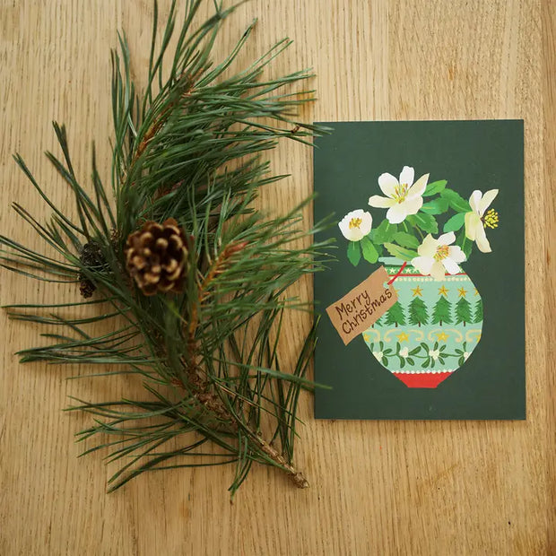 Christmas Hellebores Greetings Card
