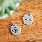 Floral 'loved' Charm