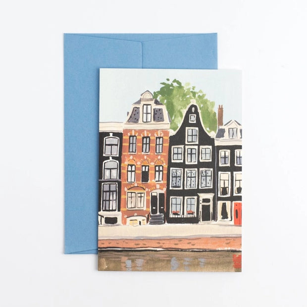 A6 Amsterdam greeting card, originally hand illustrated with gouache.