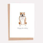 English Bulldog illustrated birthday card. Heather Lucy Design