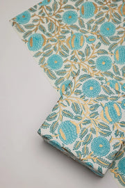 Paper Mirchi Block Printed Wrapping Paper Sheets- Marigoldglitz Turquoise

