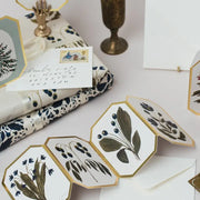Concertina Botanical Blue Flower Die Cut Mini Card
