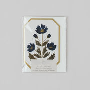 Concertina Botanical Blue Flower Die Cut Mini Card