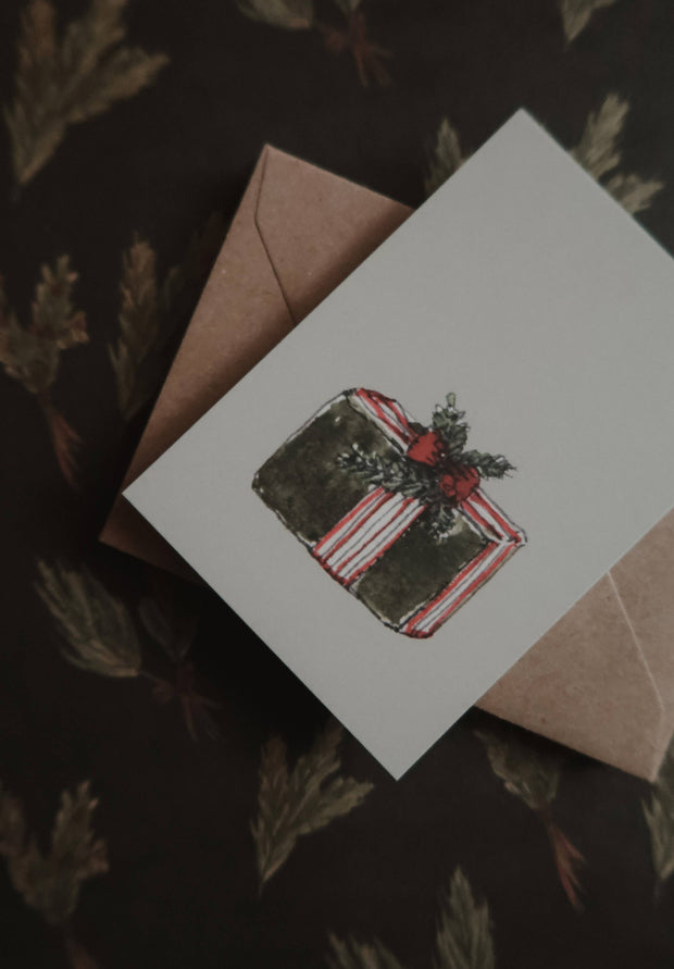 Christmas parcel Gift Tag Card