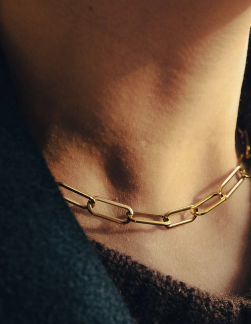 N083 Gold Chunky Chain Link Necklace