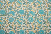 Block Printed Wrapping Paper Sheets -  Marigoldglitz Turquoise