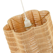 detail of the Scallop Edged Natural Rattan Wicker Pendant Lighting Shade
