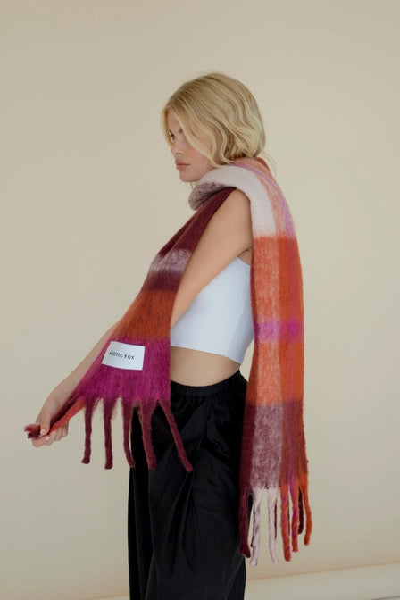 model wearing Stockholm Autumnal Falls Scarf