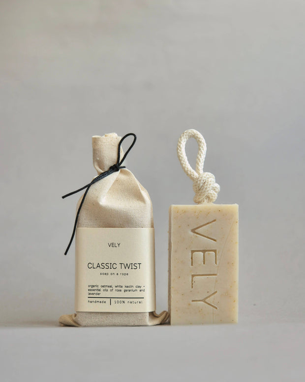 Natural Handmade Soap On A Rope "Classic Twist"
