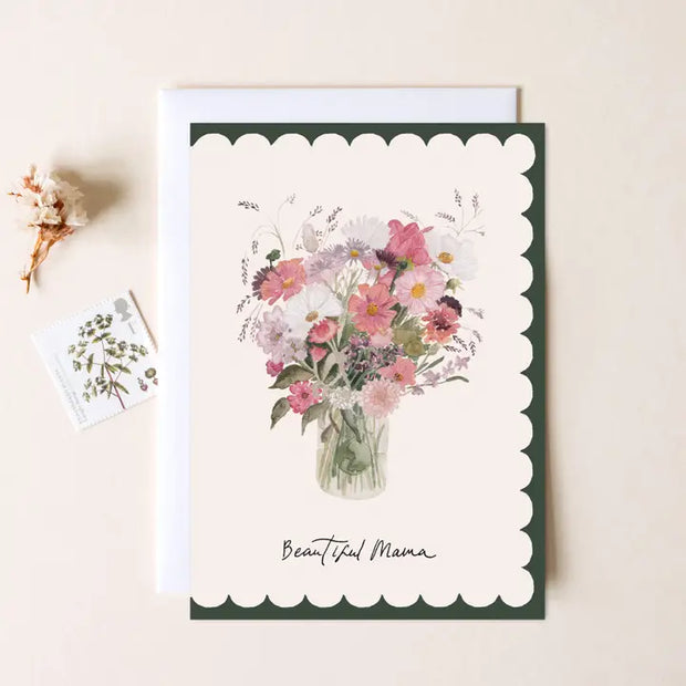 Illustrated bouquet of flowers, for a "Beautiful Mama". Hidden Pearl Studio