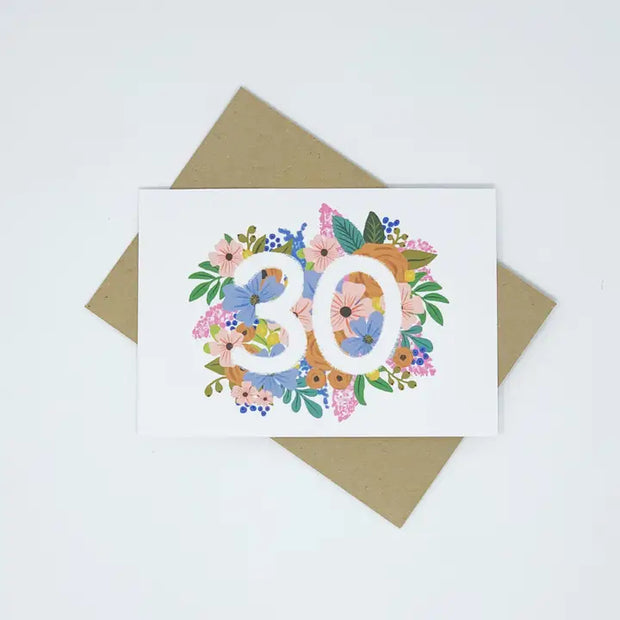 "Happy 30th" Birthday card