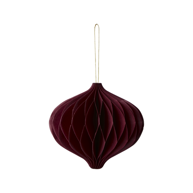 Christmas Burgundy Paper Bauble Decoration