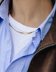 Gold Snake Chain Choker Necklace, Nordic Muse