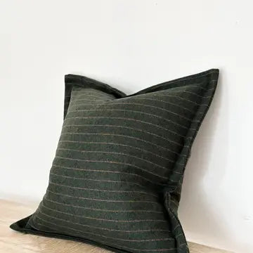 Eva Wool Blend Cushion  - Pine Green