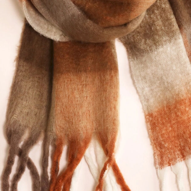 Brown Check Winter Scarf