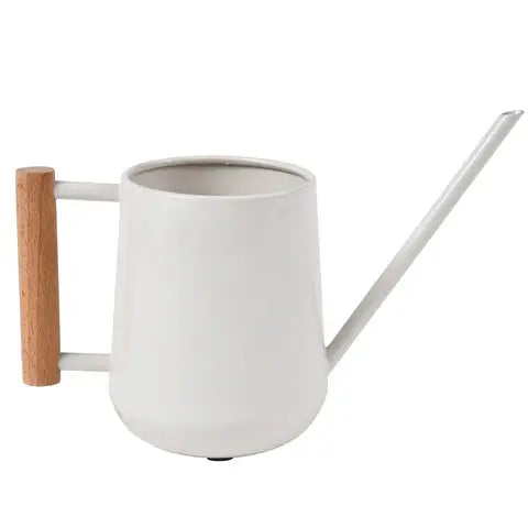 Indoor Watering Can with Wooden Handle- Stone