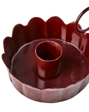 Burgundy Scalloped Candle Holder