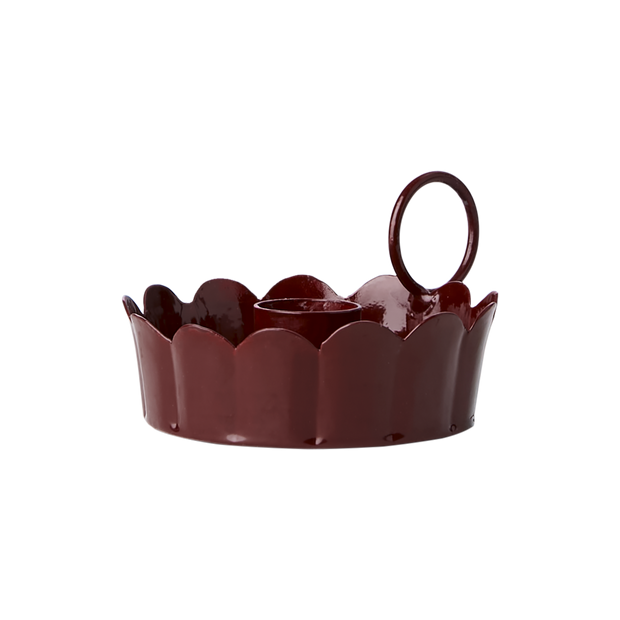 Burgundy Scalloped Candle Holder - From Victoria Shop