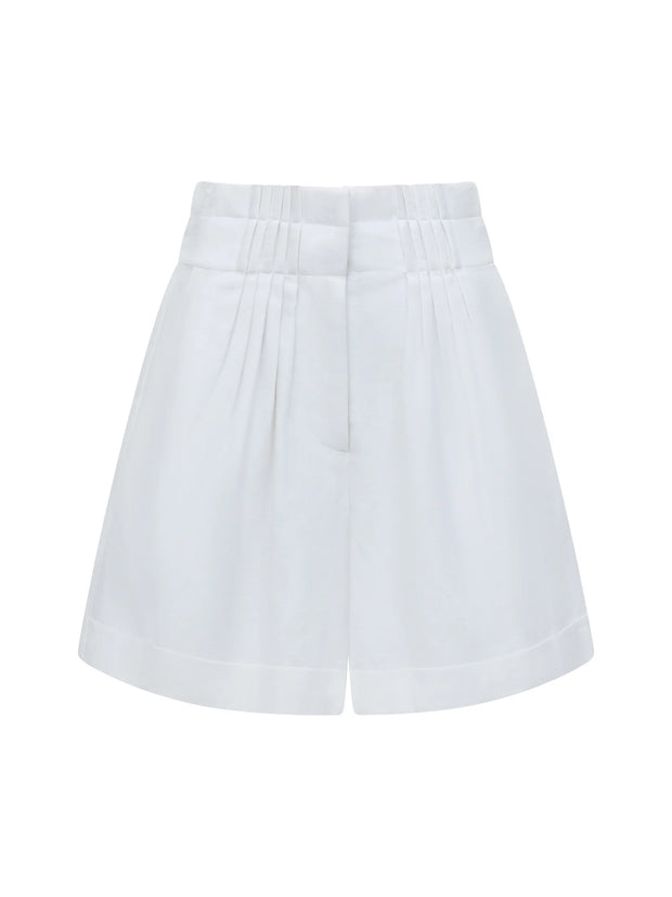 Ariette White Linen Shorts