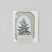 Concertina Botanical Christmas Die Cut Mini Card