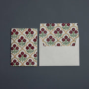 Hand Block Printed Greeting Card - Trellis Cherry