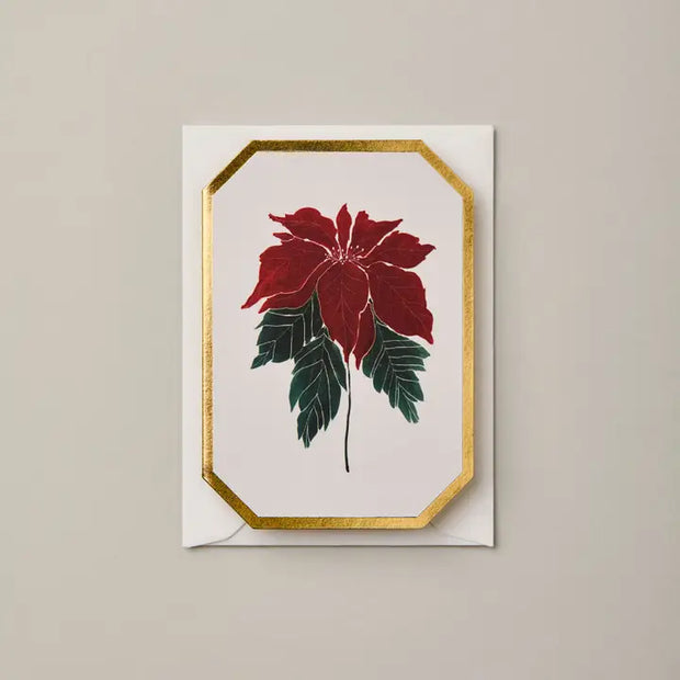 Poinsietta  Botanical Die Cut Mini Card, Katie Housley
