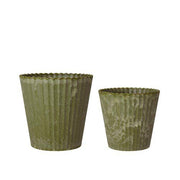 100% Recycled plastic Scalloped Planters - Green