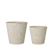 100% Recycled plastic Scalloped Planters - Sand Melange