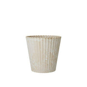 100% Recycled plastic Medium Scalloped Planter- Sand Melange