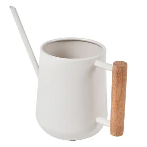 Indoor Watering Can with Wooden Handle- Stone