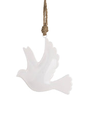 White Enamel Dove Ornament