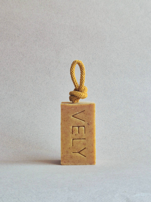 Natural Handmade Soap On A Rope "Orange Kiss"-From Victoria Shop