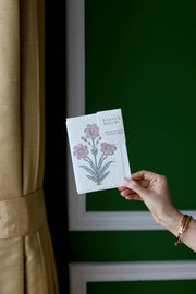 Hand Block Printed Greeting Card - Nargis Dusky Pink