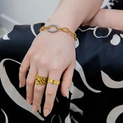 B085 Twist Link Bracelet in Two Tone
