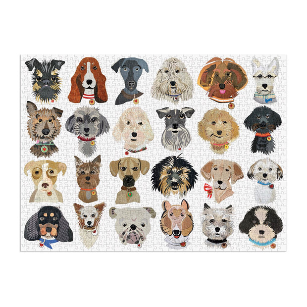 galison 1000 Piece Jigsaw Puzzle - Paper Dogs