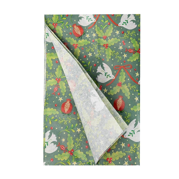 Folklore Green Christmas Tissue Paper