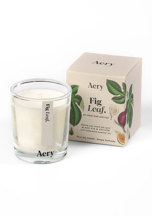 Fig Leaf Mini Votive Candle in botanical box