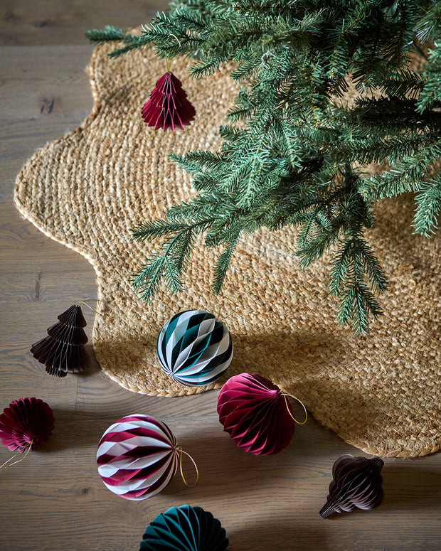 Christmas Burgundy Paper Bauble Decoration