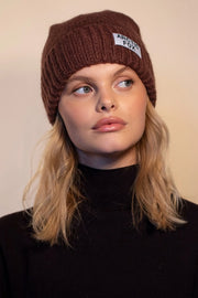 Mohair Beanie Hat - Truffle Chocolate