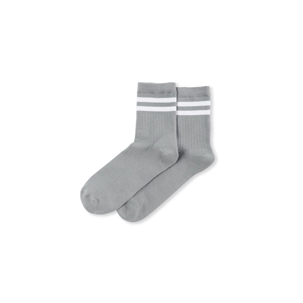 Grey Bamboo Ankle Sock - Stripe detail