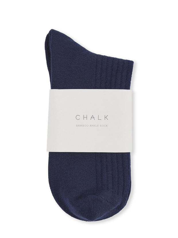 Navy Bamboo Ankle Sock in packaging 