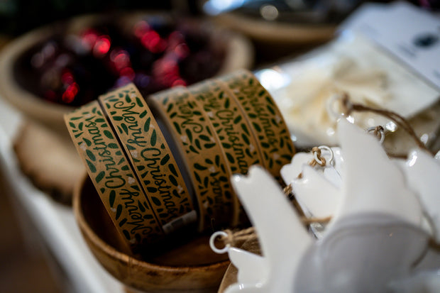 Merry Christmas Mistletoe Paper Tape 24mm x 50m - From Victoria Shop