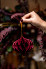 Christmas Burgundy Paper Bauble Decoration- from Victoria Shop