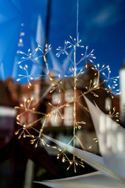 Snowflake Light  lit in window - From Victoria Shop
