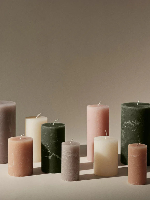 Broste Copenhagen rustic pillar candles in various sizes