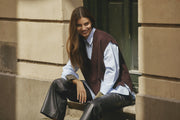 MajaCC V-Knit Vest in Wine Red